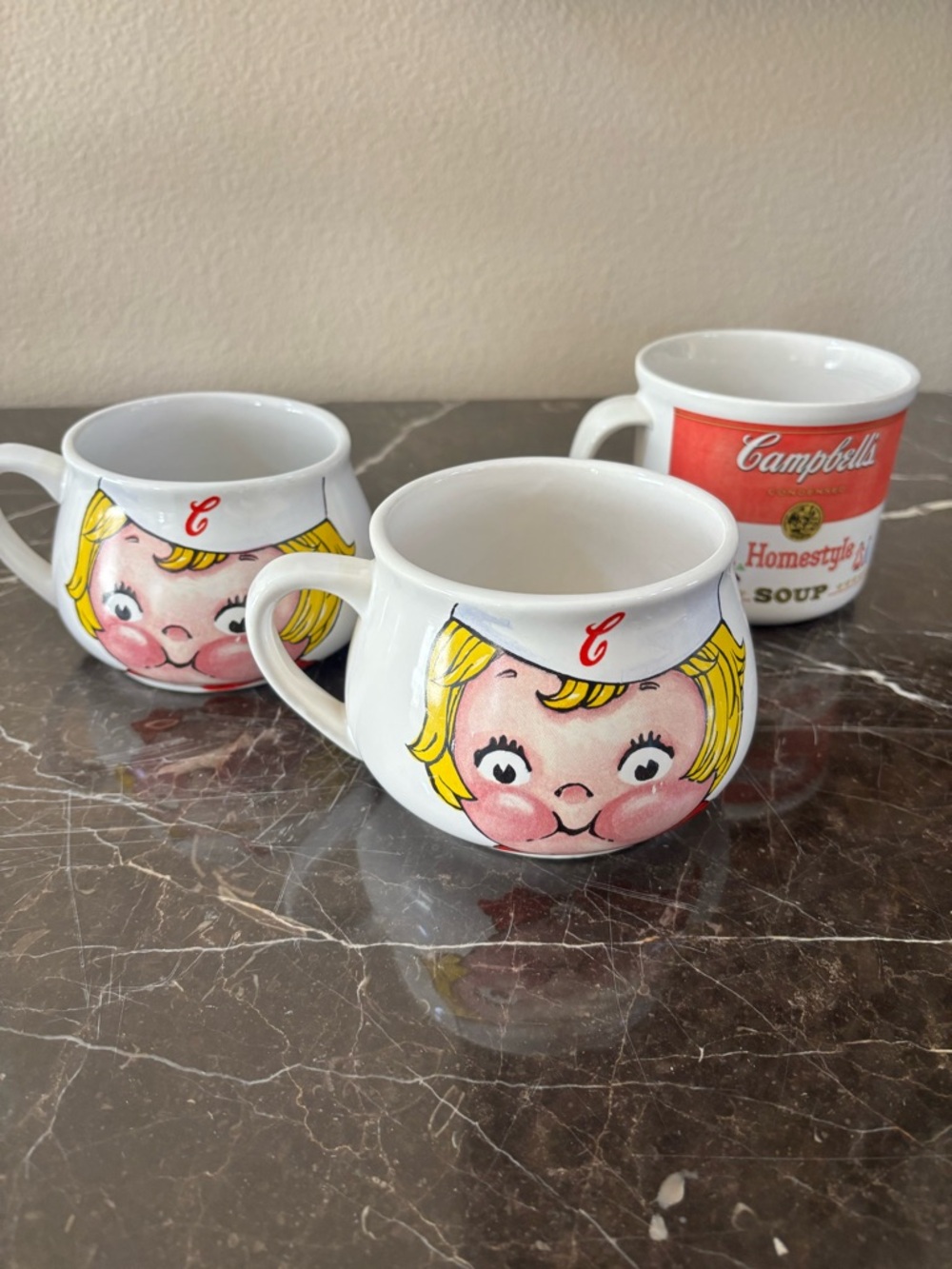 3 Vintage Campbell Soup Mugs